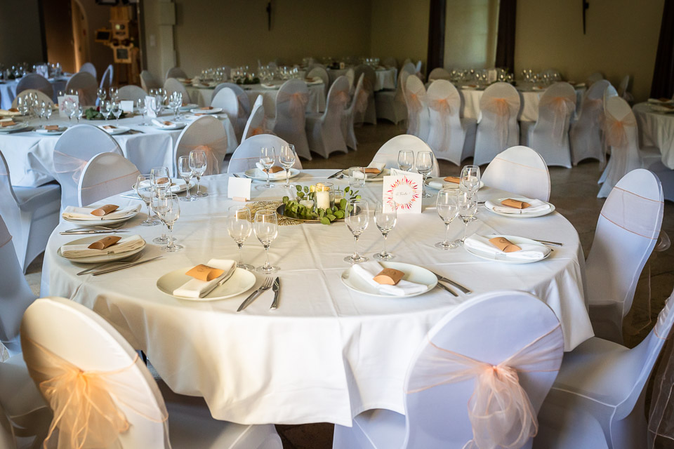 disposition des tables au château des anges